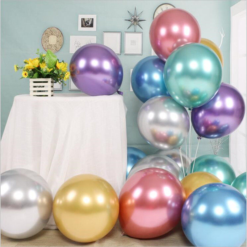 10 Inch Metal Balloon Christmas Wedding Party Wedding Background Wall Arrangement Chrome New Year's Day Birthday Balloons