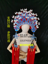 High-grade silk rhinestone Phoenix crown Bridal headdress Phoenix crown Xia shawl Chaise Longue Drama opera Beijing Opera supplies Opera hat