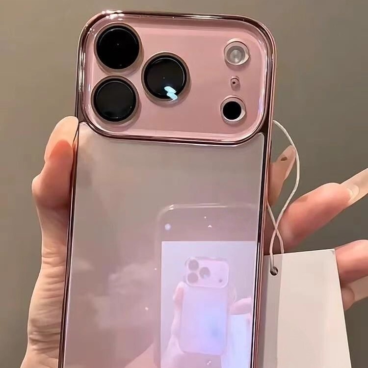 Uk-Applicable Apple iPhone 17 Pro Max Phone Case, New 16 Pro Electroplated Glass Case, Rose Gold 15 Shockproof Solid Color 14/13 Full Coverage Lens 17 Pro Super Popular Protective Case