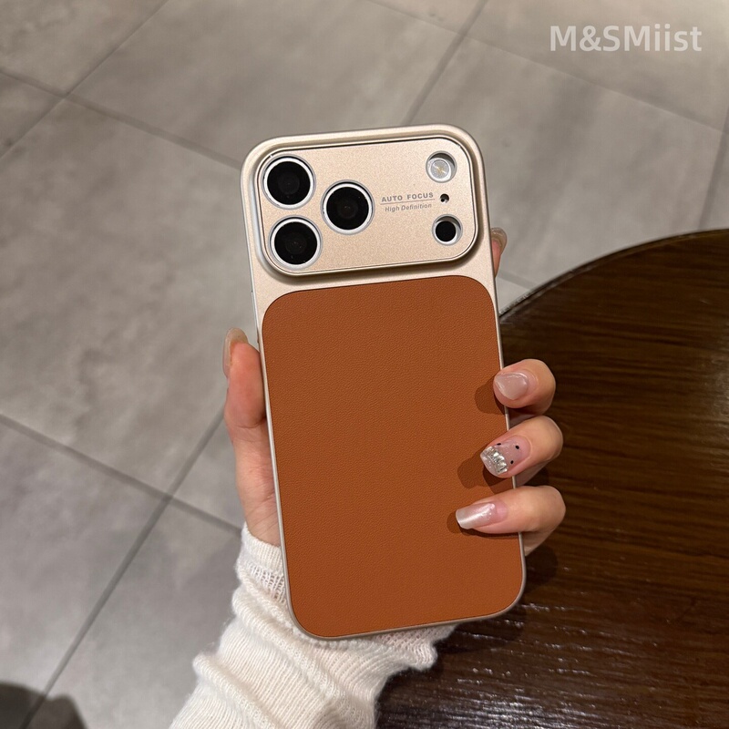 Uk Applicable Apple iPhone 17 Pro Max Phone Case 16 Pro Max New Air Melard Brown Premium 15/14 Plus Instant Upgrade to 17 Plain Leather 13 Unisex Full Protection Anti-Drop 11 Protective Cover