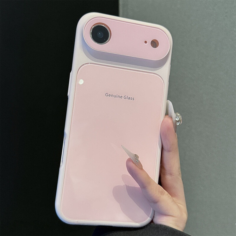 Uk Suitable Apple iPhone 17 Air Phone Case 17 Pro Max New Model 16/15 Glossy Stain-Resistant 14 Silicone Anti-Drop 32 Full Coverage Minimalist Frosted Hard Large Window Ice Crystal Glass Protective Case