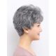 Middle-aged and elderly granny gray wig fluffy flower white old man full head set white old lady stage wig set for women