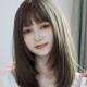Wig for women with medium-long hair, natural and realistic air bangs, clavicle hair wig, natural girl full headband with inner buckle