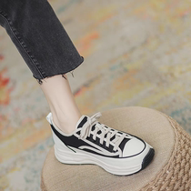Thick-soled canvas shoes for women 2024 spring and autumn new breathable sneakers versatile sneakers for small people casual dad shoes