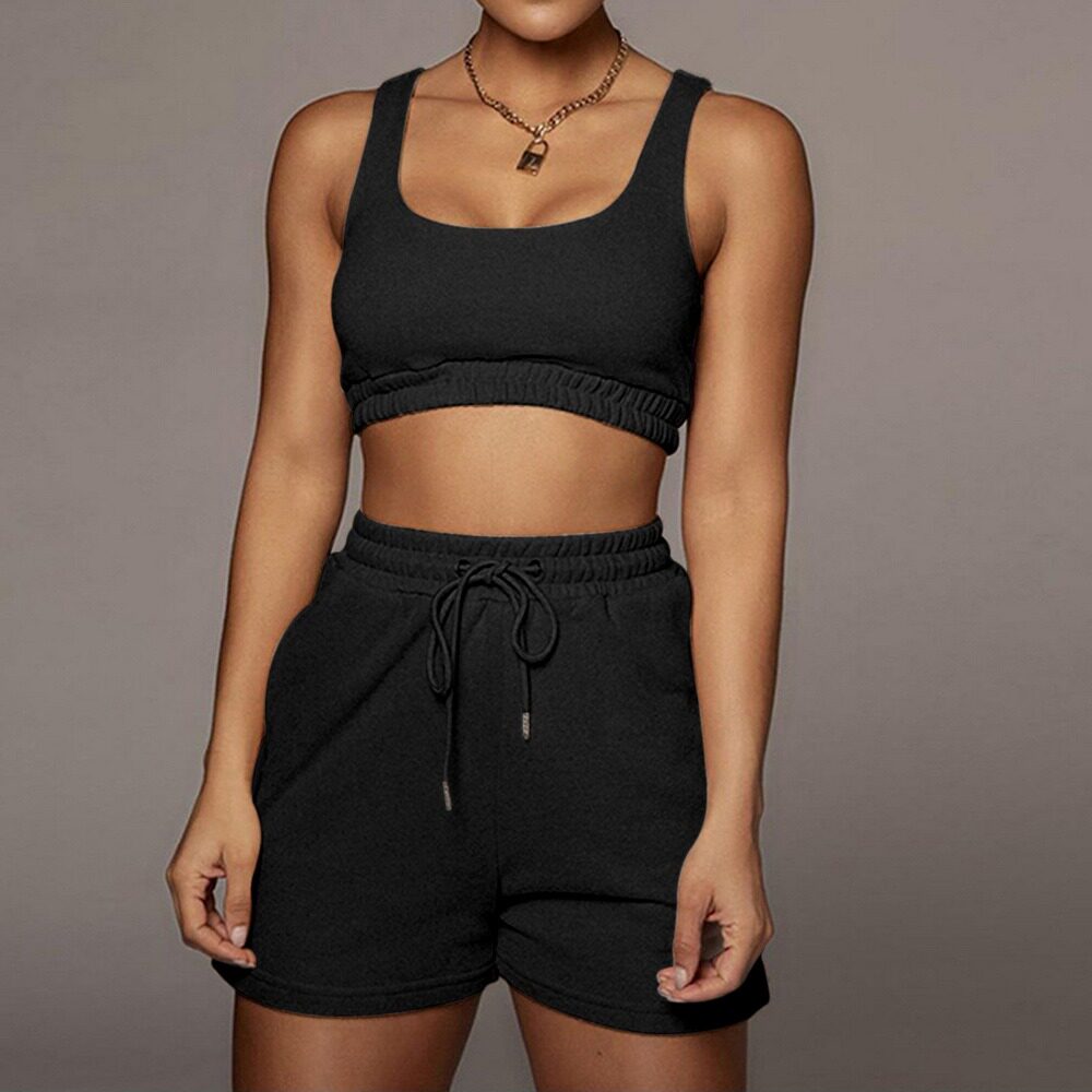 Штаны для йоги active sportswear tank top and biker shorts sets for women c 004