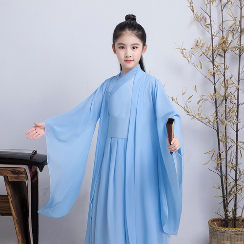 Children's chinese Hanfu ancient costume boys and girls Chinese traditional swordsman warrior prince performance costumes