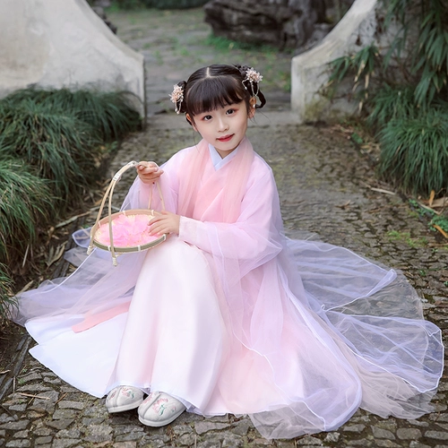 Детское ханьфу, осенняя юбка, платье, пуховик, китайский стиль