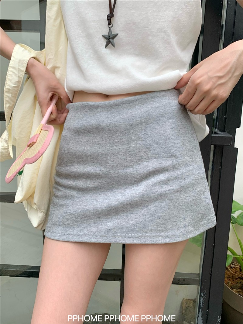 PPHOME 自家製~Aラインガードスカート、スポーツショートスカート、夏用ハイウエスト痩身露出防止テニススカート、ハーフレングススカート