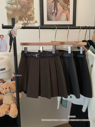 Осенняя классическая юбка в складку, мини-юбка, А-силуэт