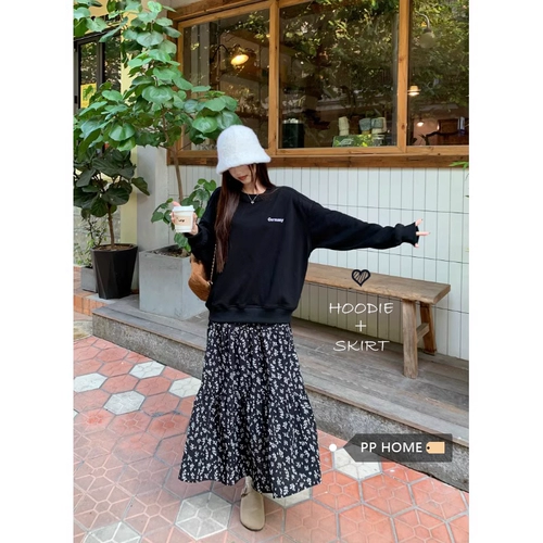 Ретро юбка, в цветочек, подходит для подростков, цветочный принт, А-силуэт