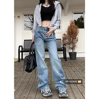 Прямые свободные джинсы, ретро штаны