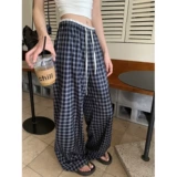 Штаны для отдыха, эластичная талия, на шнурках, свободный прямой крой, подходит для подростков