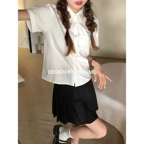 Качественная рубашка, лонгслив, по фигуре, короткий рукав