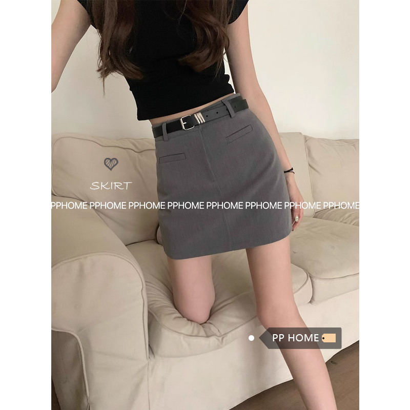 PPHOME homemade ~ A character suit skirt autumn winter gross, classic 100 lap suit short skirt high waist conspicuble half body short skirt-Taobao