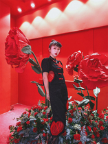 Huang Chick Classmate Original Homemade Steam Lady New Chinese Love Hollowed-out Jacquard Coat Half Dress Spring