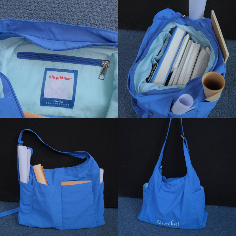 Nonotii Eureka Inspiration Bag Large Capacity Lightweight Crossbody Hobo Bag Commuting Underarm Nylon Bag Single Shoulder