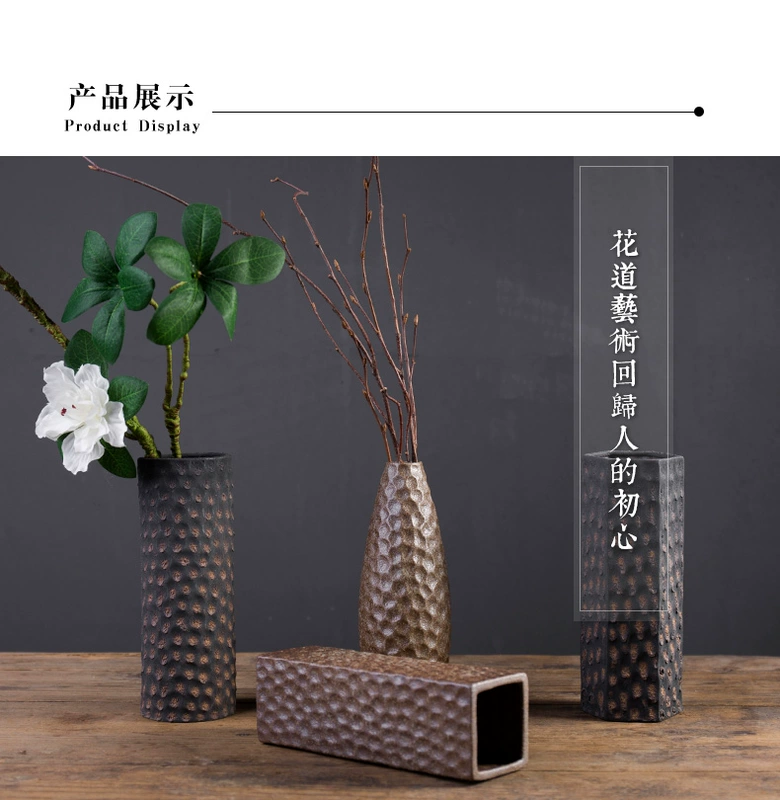 Bình gốm đơn giản và nhỏ Trang trí hoa khô Hoa phong cách Nhật Bản phụ kiện nhà hoa thủy canh - Vase / Bồn hoa & Kệ