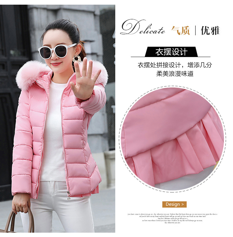 Áo khoác cotton chống mùa 2018 phiên bản Hàn Quốc mới của phụ nữ xuống đệm cotton ngắn mùa đông lông cổ áo Slim cotton dày ấm áp áo phao nữ trung niên đẹp