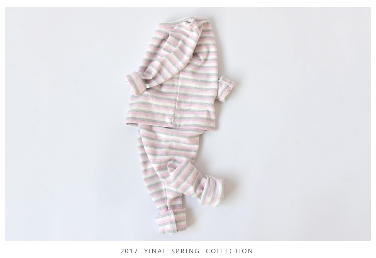 Quần áo mùa thu cho bé quần dài cotton bé mùa đông phục vụ tại nhà bộ đồ lót bé trai và bé gái sọc đồ lót 3 tuổi đồ bộ cho bé trai