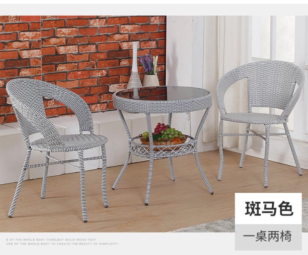 Giải trí bàn ghế ban công mây ba mảnh ngoài trời bàn ghế ngoài trời ghế mây nhỏ bàn cà phê sân vườn sương sương vườn bộ bàn ghế sắt ngoài trời