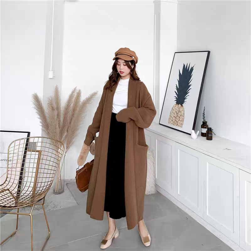 100kg Plus-Size Cashmere Coat for Chubby Girls, Mid-Length Cardigan, Slimming Sweater, Knitted Jacket, Knitwear 100kg Plus-Size Cashmere Coat for Chubby Girls, Mid-Length Cardigan, Slimming Sweater, Knitted Jacket, Knitwear