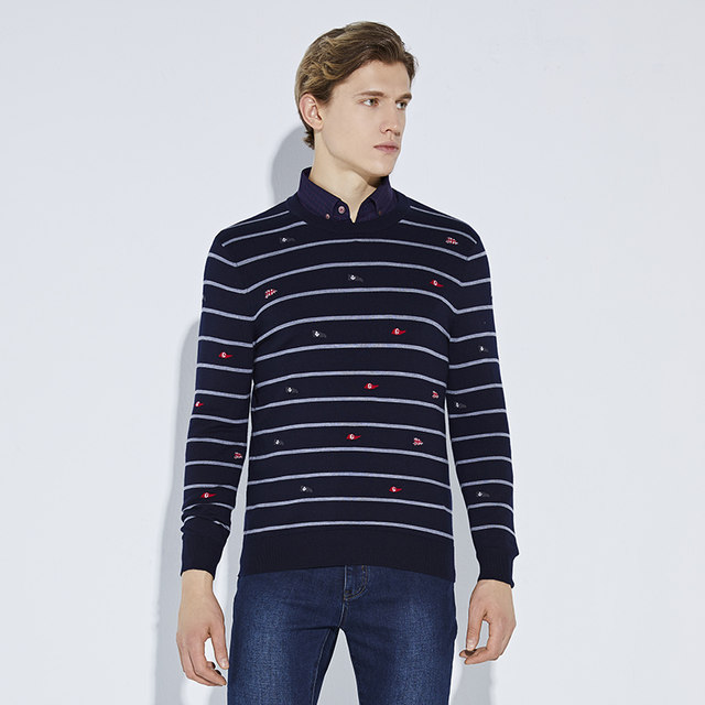 Desha ດູໃບໄມ້ລົ່ນແລະລະດູຫນາວ Round Neck Cardigan Sweater ຄົນອັບເດດ: ໄວຫນຸ່ມຂອງຜູ້ຊາຍ embroidered knitted Pullover ຜູ້ຊາຍ Sweater L293226
