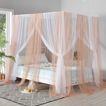 New net red encrypted mesh bed curtain mosquito net 1 5 1 8m2 meter bed 2 2 household paint bracket Princess pattern account