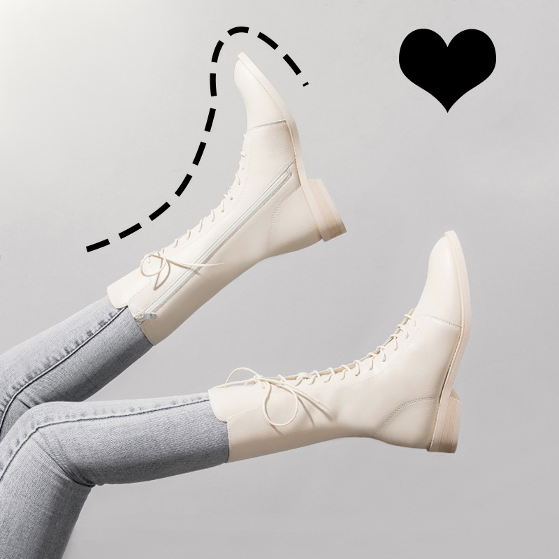 Tide - leather Martin Boots England - Winter 2022 new plus - in boots slim boots female boots