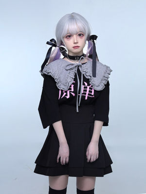ITAMI's original single dark subculture Japanese spoof black and white pure cotton loose T-shirt is a niche Chinese trend