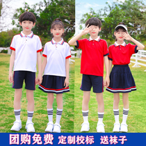  Kindergarten summer garden uniform Short-sleeved June 1 performance suit Junior high school sports games class uniform College style primary school school uniform