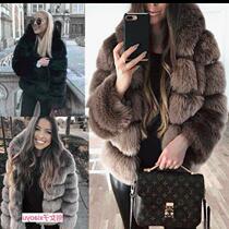 Women winter thick warm fur coat long sleeves tops big size