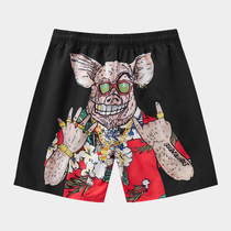 Tide brand mens quick-dry beach pants seaside vacation Sao gas pants loose five-point shorts hot spring beach swimming pants set