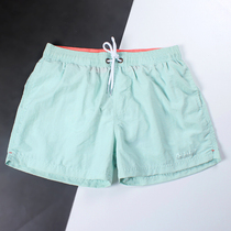 Solid color casual quick-drying beach pants mens tide brand lined shorts Running fitness anti-embarrassment hot spring swimming trunks