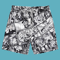 Quick-dry loose beach pants mens tide card five-point Cartoon Cartoon shorts big pants women seaside resort hot spring swimming pants