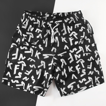 Quick-drying loose beach pants mens Tide brand with lining five-point shorts big pants seaside resort hot spring swimming pants