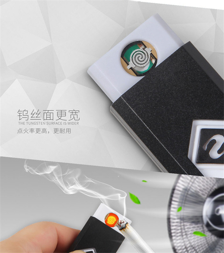 Siêu nhân USB sáng tạo sạc nhẹ Siêu mỏng cá tính câm điện tử nhẹ hơn Nam và nữ chống gió và im lặng bật lửa clipper