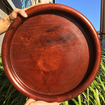 Mahogany oversized fruit plate Rosewood big fruit red sandalwood 46CM whole wooden tray super old red material treasure plate collection