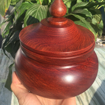 Mahogany general jar Burmese Rosewood storage storage storage tea pot big fruit red sandalwood decorative candy jar old material ornaments