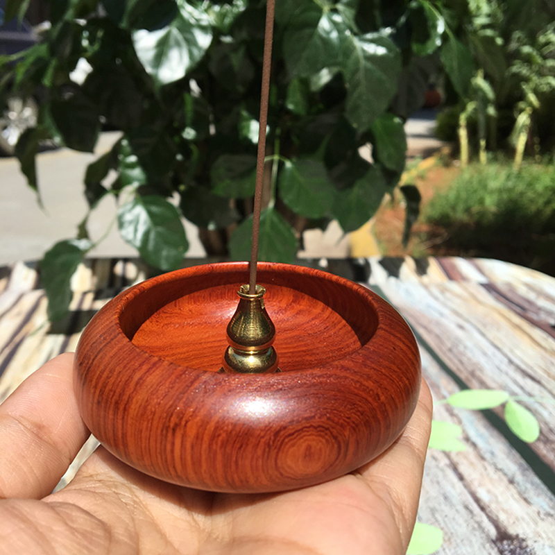 Red Wood Flowers Pear Wood Indoor Zen Incense Stove Fragrant seat Tea Road fragrant seat insert incense Incense stove to pick up the incense ash