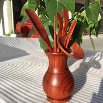 Tea ceremony six gentlemen Burmese mahogany Rosewood Rosewood Tea Needle tea teaspoon solid wood kung fu tea set