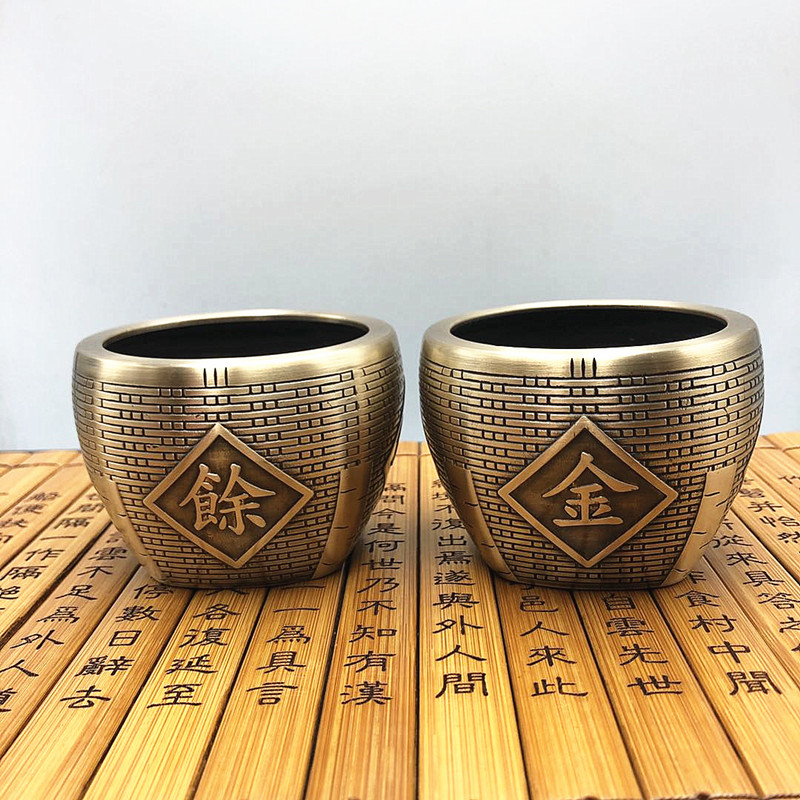 Brass Bamboo Basket Living Room Desktop Ornament Every year there is more than enough Feng Shui home decoration daily to put in the bucket of gold cornucopia