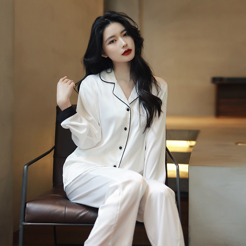 Spring pajamas women's 2022 new high-quality satin net red hot ice silk sexy tiger year homewear suit