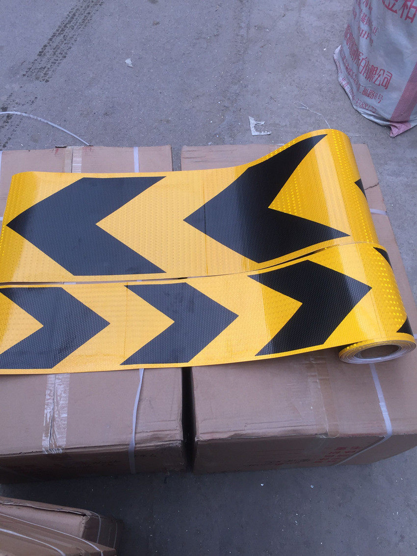 30cm black yellow reflective warning adhesive tape Arrow reflective patches Traffic glistening strips Reflective Strips