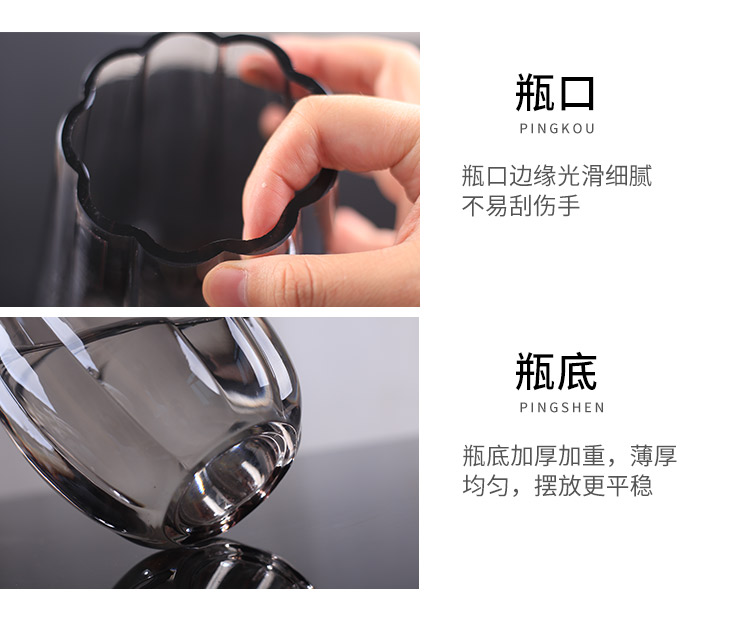 Hoa thủy tinh trang trí phòng khách cắm hoa hiện đại tối giản sao hoa hồng lily chai thủy tinh phong cách châu Âu - Vase / Bồn hoa & Kệ chậu nhựa treo tường