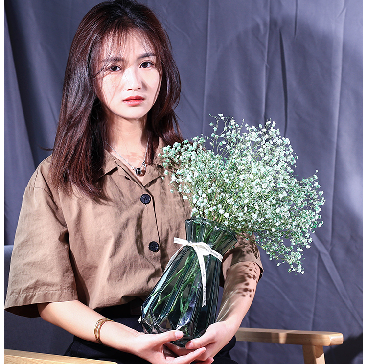Bó hoa khô phòng khách phòng ngủ để bàn chèn hoa hồng bình hoa cá tính sáng tạo văn phòng bàn cắm hoa - Vase / Bồn hoa & Kệ chậu vuông trồng cây