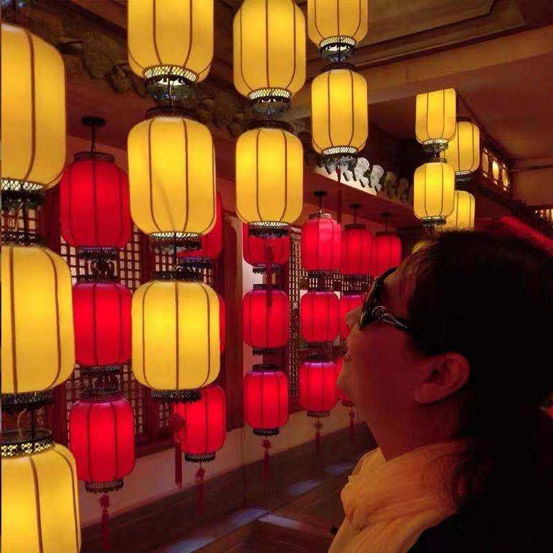 6M0Y批发仿古灯笼串古风装饰风发光黄红色灯笼墙吊灯走廊户外拍照-阿里巴巴
