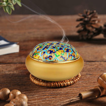 Glass incense burner home room purified air antique creative sandalwood incense scenter furnace tea ceremony room for Buddha pan incense burner