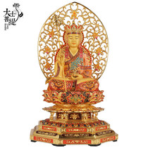 Taiwan 68 cm pure copper painted Jizo King Buddha statue Jizo Buddha statue Jizo King Bodhisattva bronze statue ornament