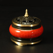 Pure copper sandalwood incense burner Home room purifying air antique creative aromatherapy oven tea ceremony room for Buddha pan incense burner