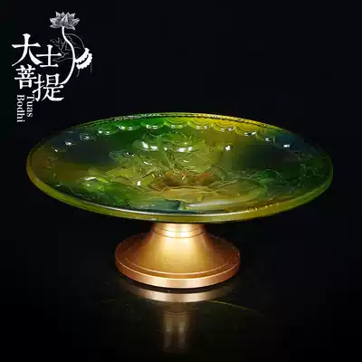 For the Buddha fruit plate for the Buddha home colorful glass lotus fruit plate for the Buddha before the fruit plate fruit plate for the Buddha equipment